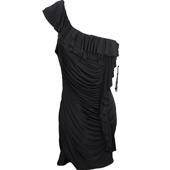 NWT XOXO One Shoulder Ruffled Bodycon Dress - Picture 1 of 3